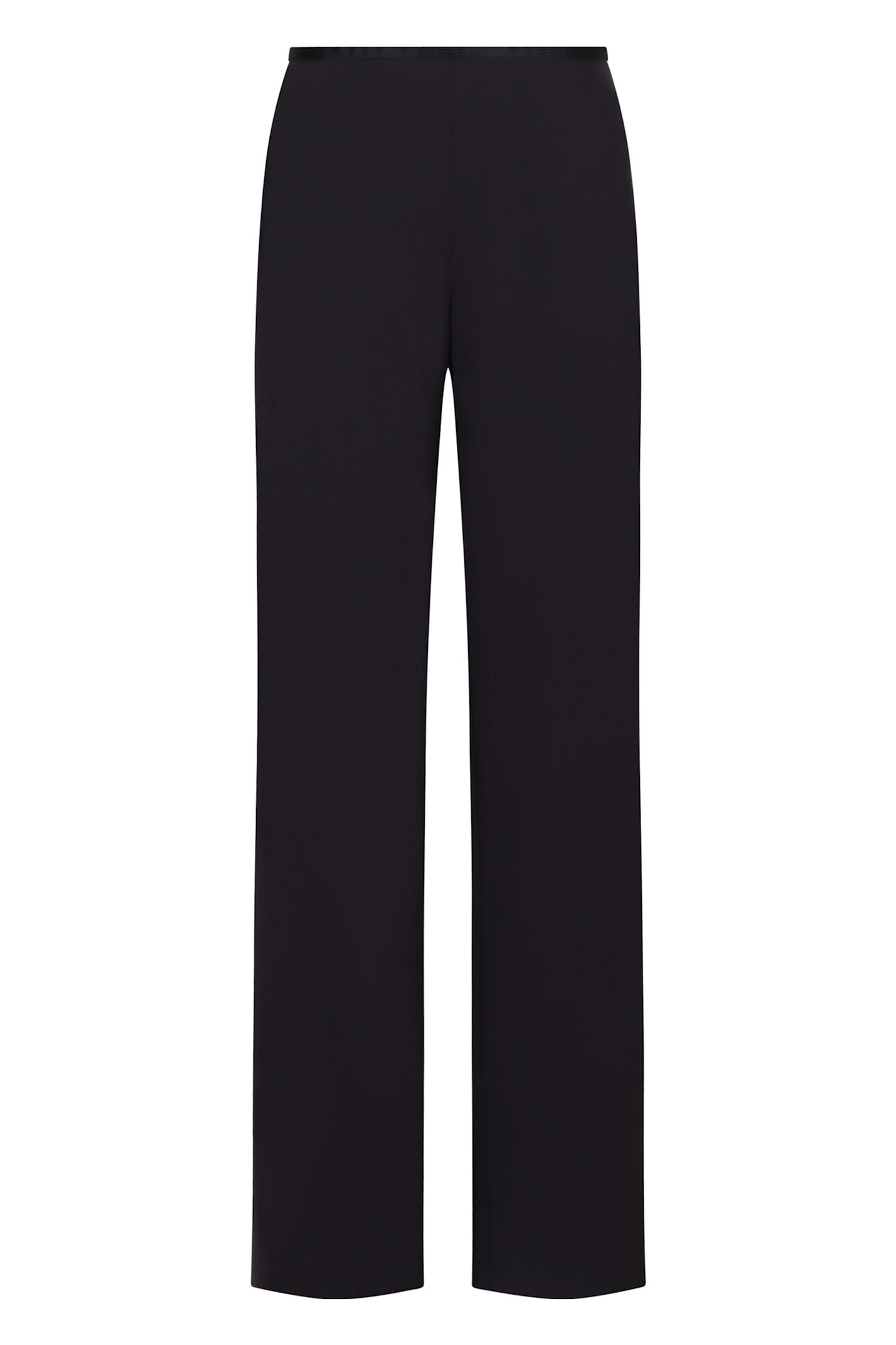 emporio armani crepe wide-leg trousers