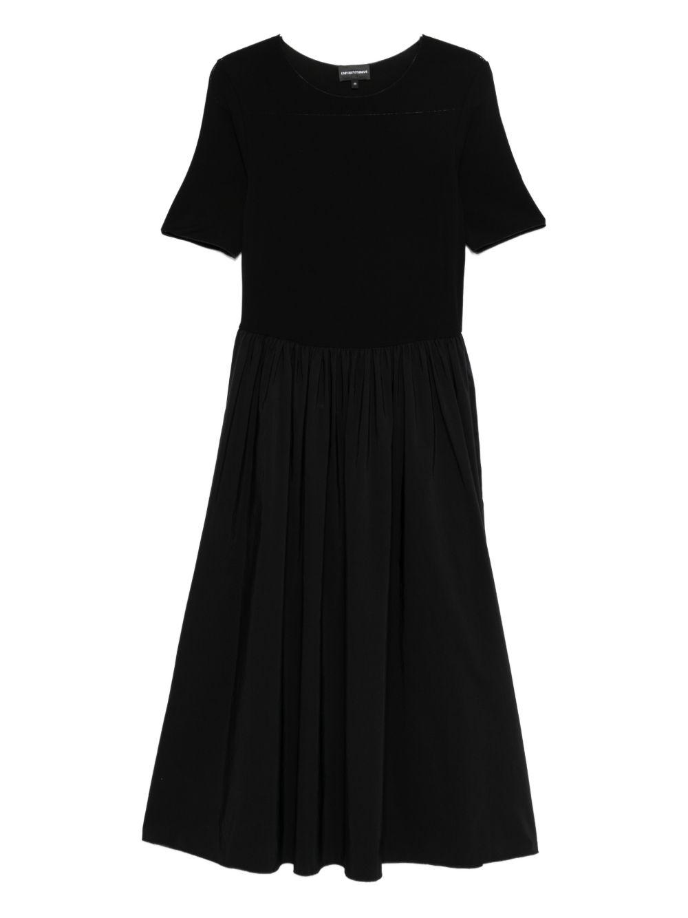 emporio armani dresses black viscose - women