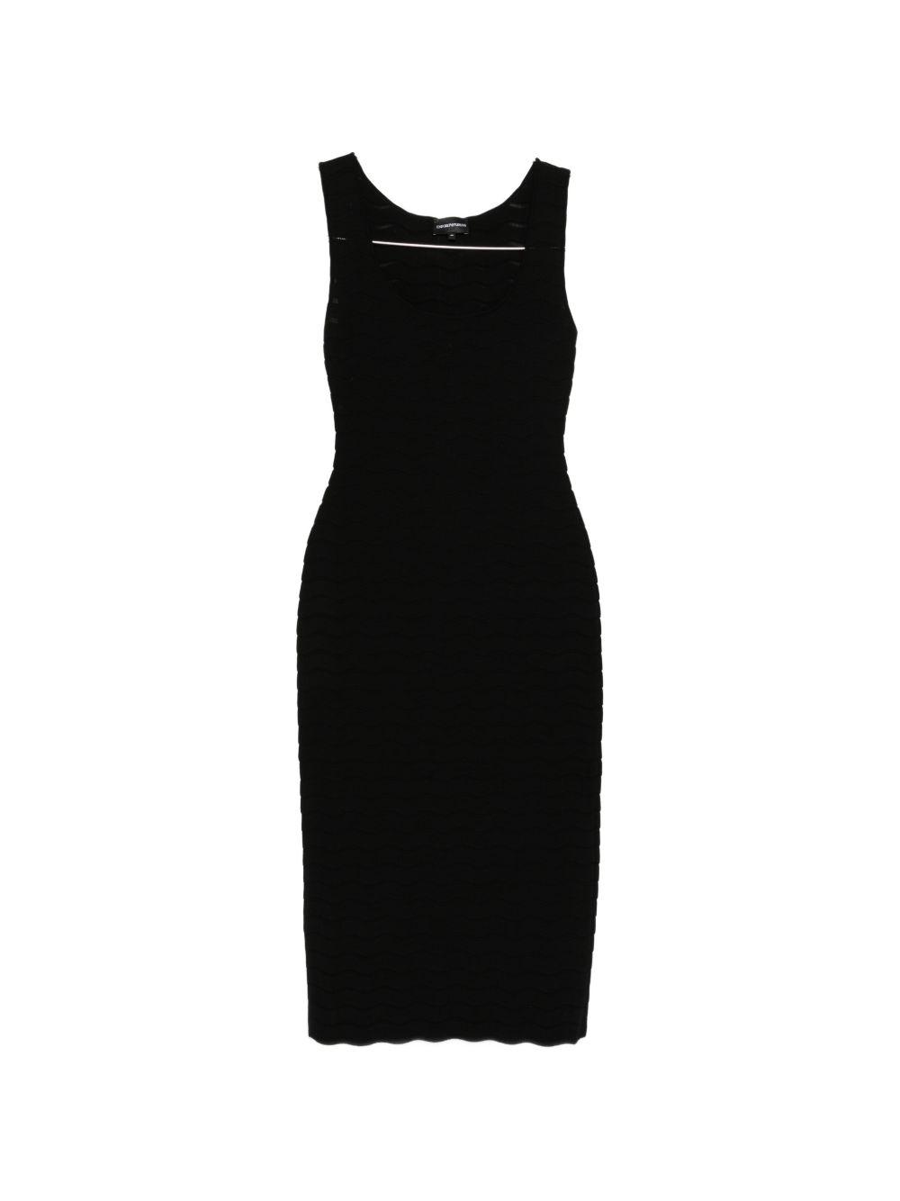 emporio armani dresses black viscose - women