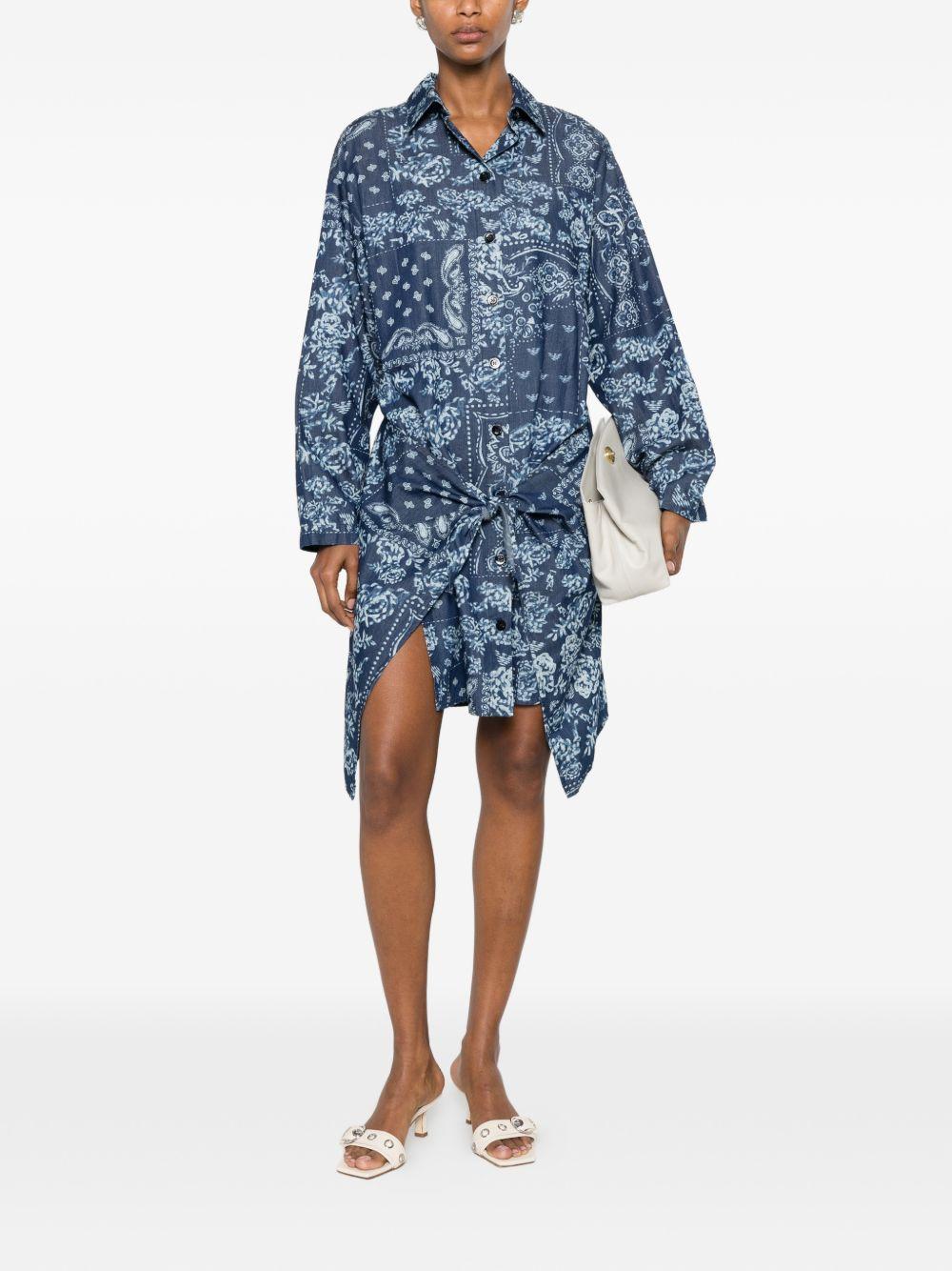 emporio armani dresses blu cotton - women