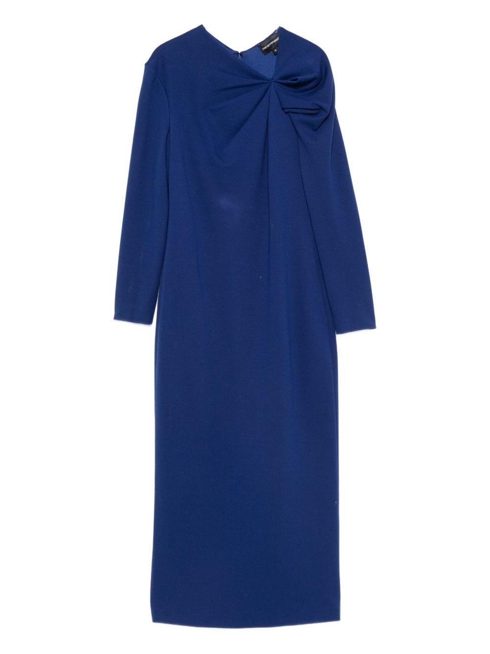 emporio armani dresses blue polyamide - women