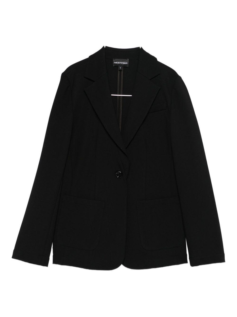 emporio armani interlock jersey blazer
