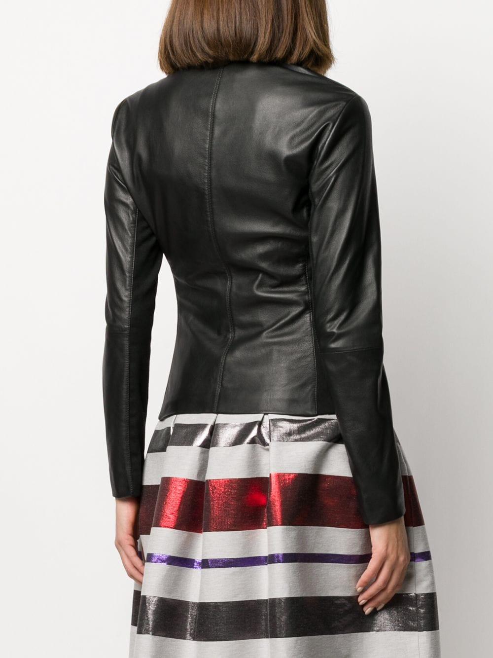 emporio armani jackets black lamb leather - women