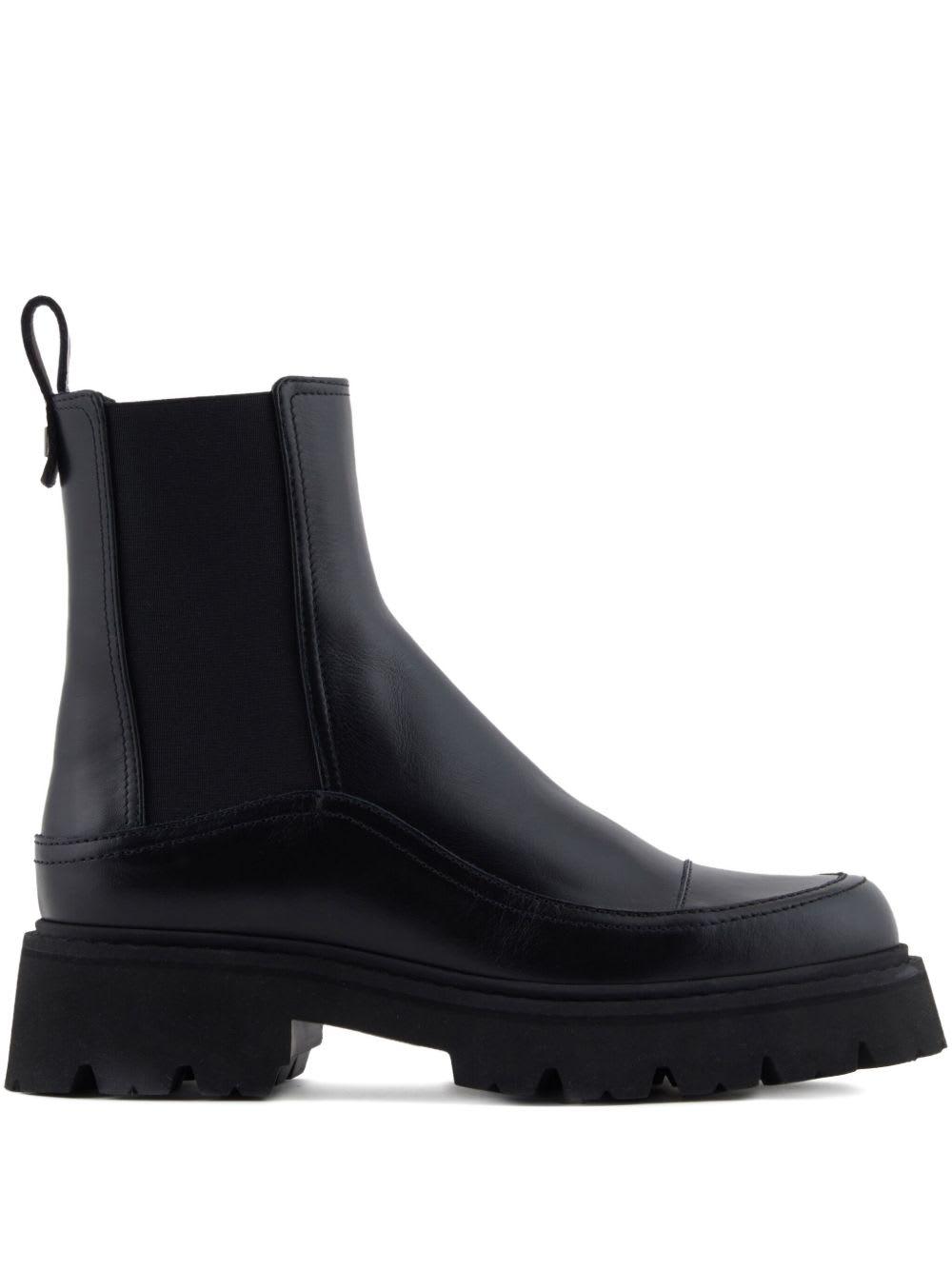emporio armani leather chelsea boots