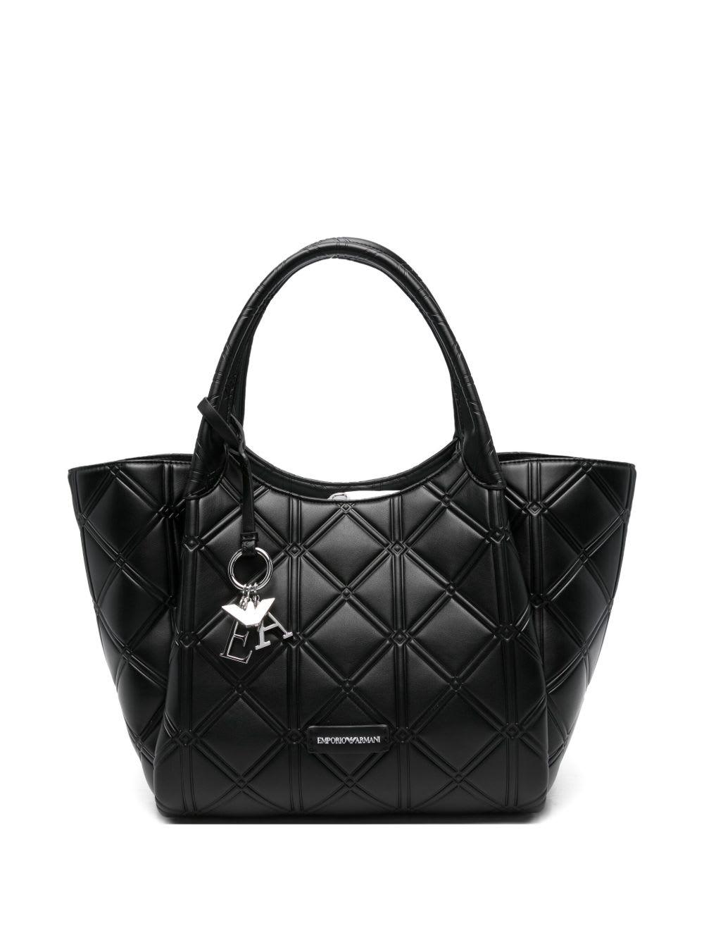 emporio armani leather shopping bag
