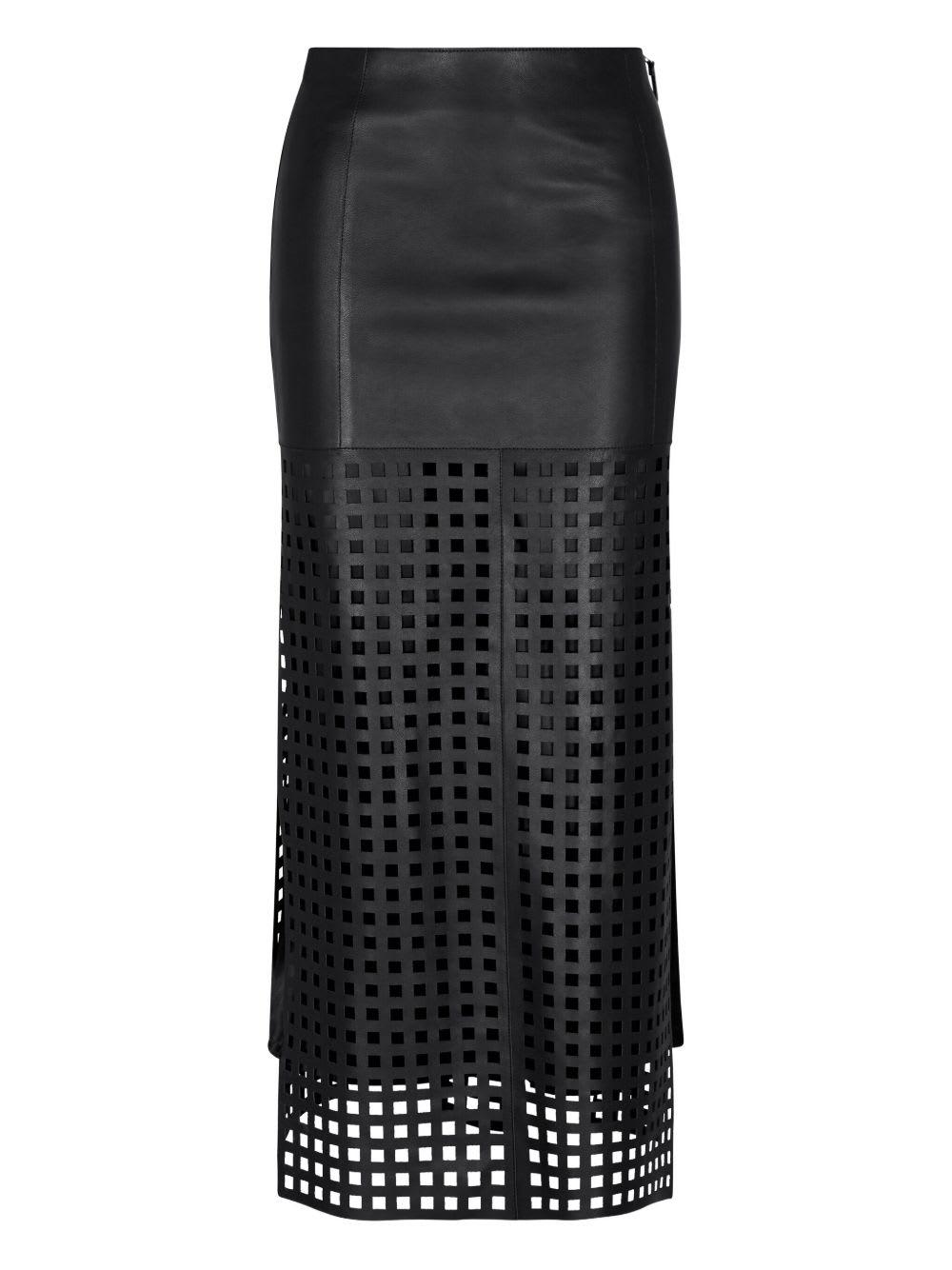emporio armani leather skirt