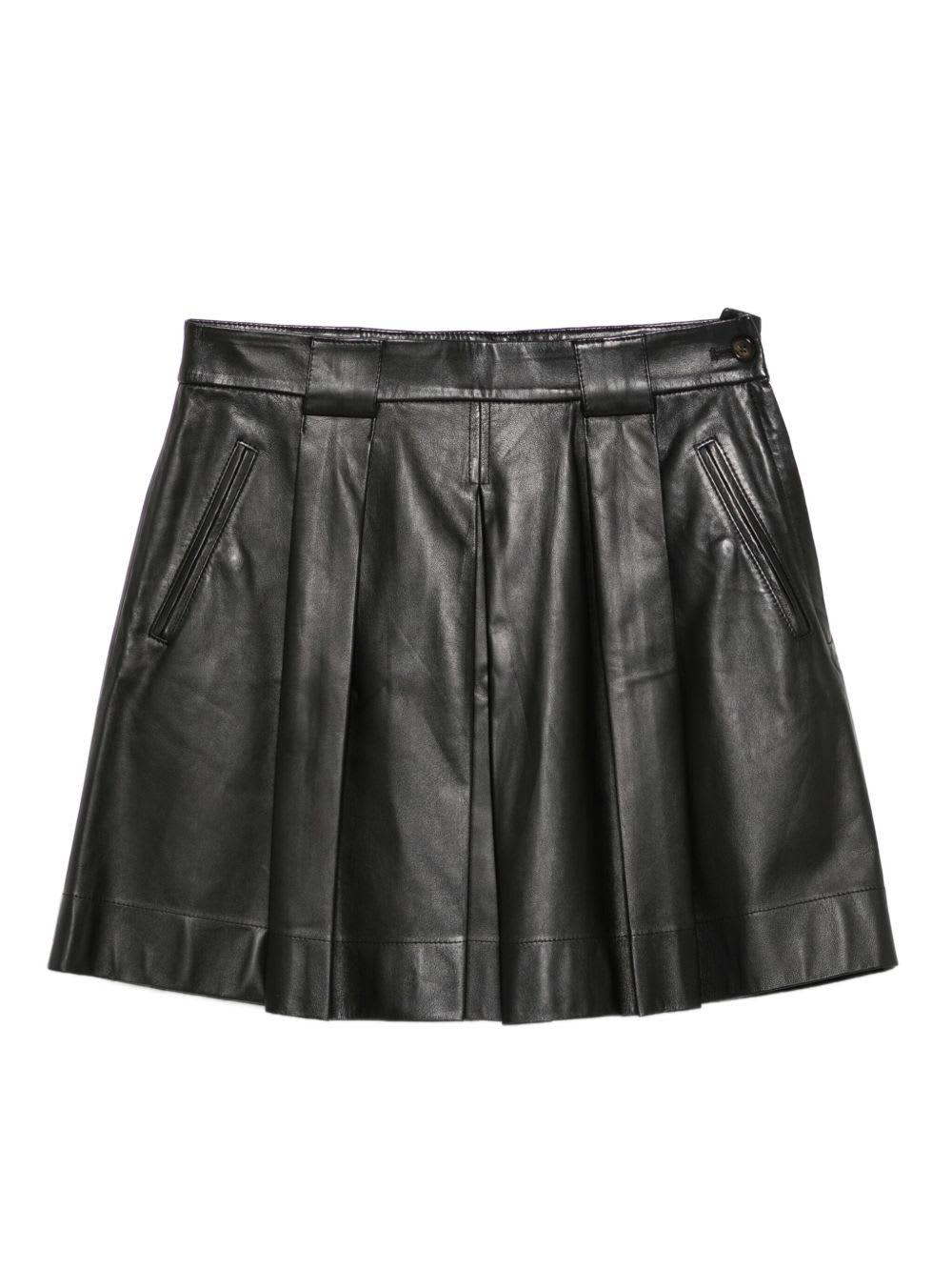 emporio armani leather skirt