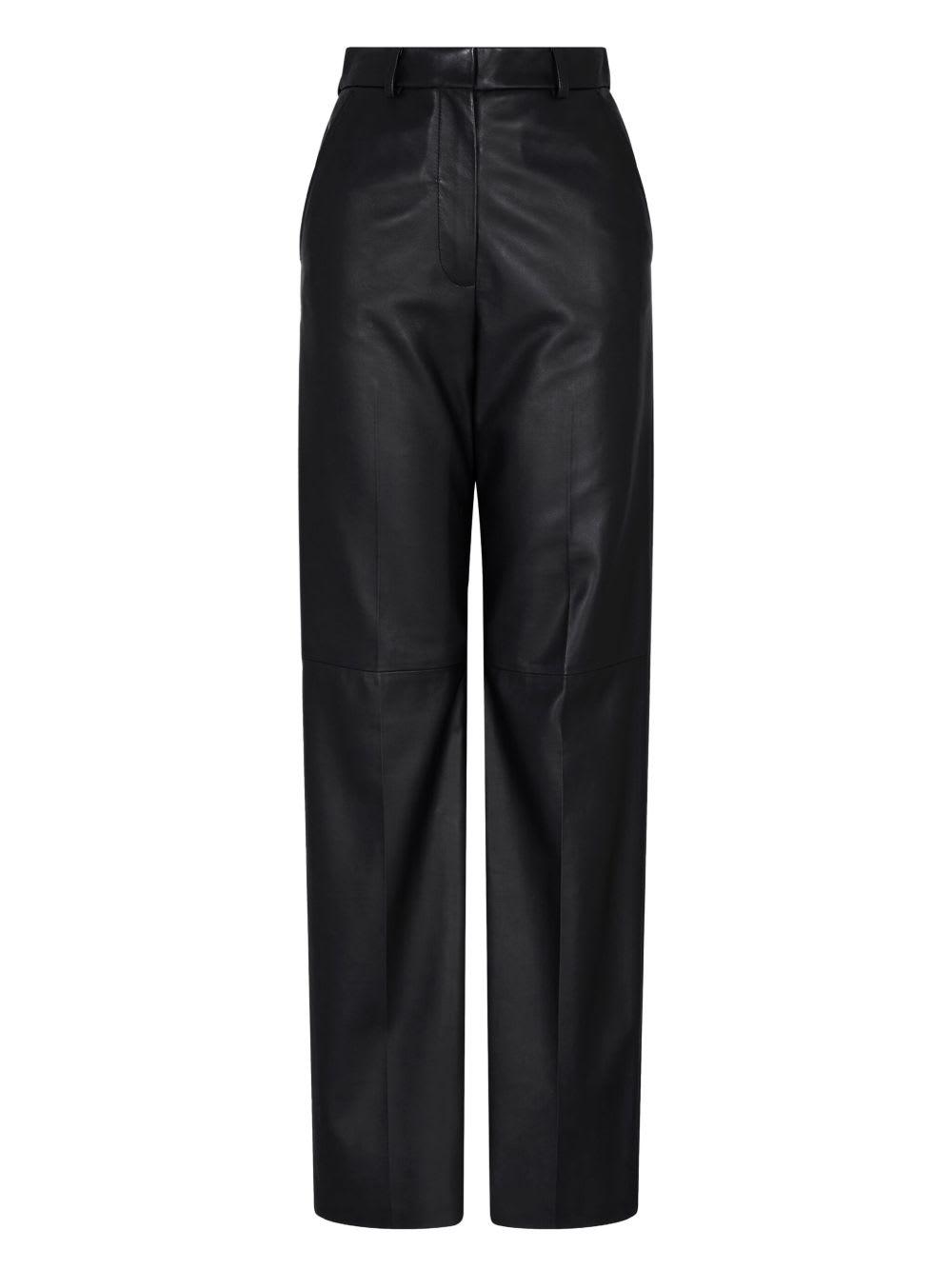 emporio armani leather trousers