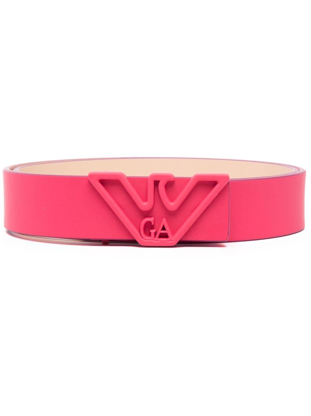 emporio armani logo leather belt