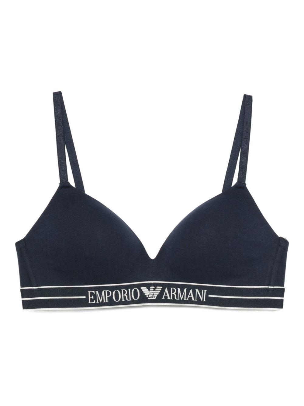 emporio armani logo padded bra