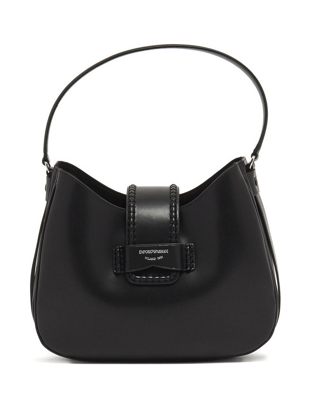 emporio armani medium leather hobo bag