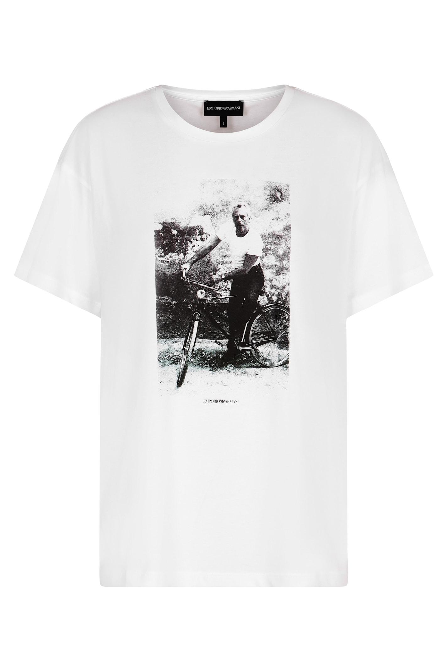 emporio armani printed cotton t-shirt