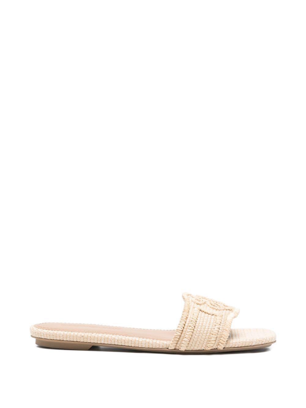 emporio armani rafia flat sandals