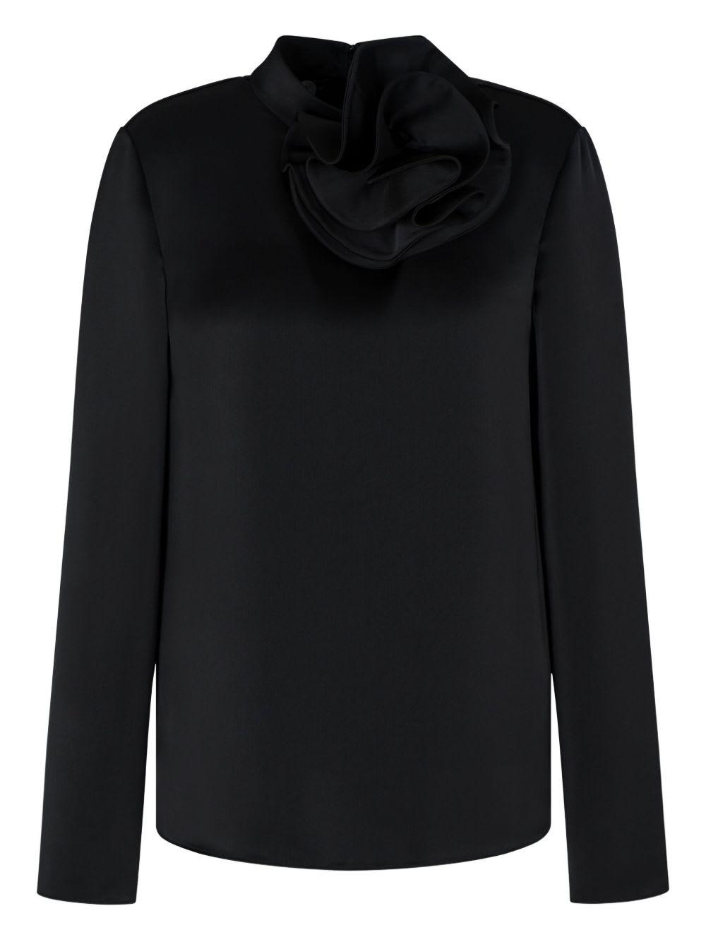 emporio armani ruffled neckline sweater
