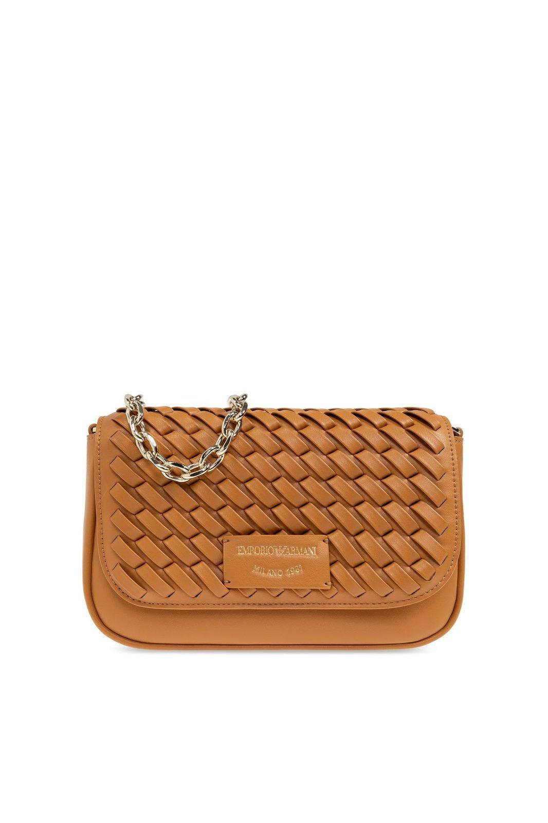 emporio armani shoulder bag with decorative weave