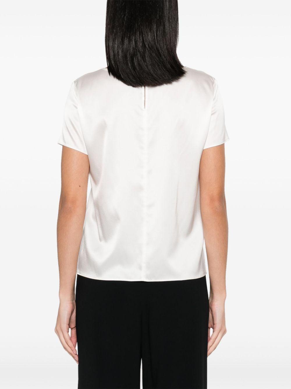 emporio armani top white silk - women