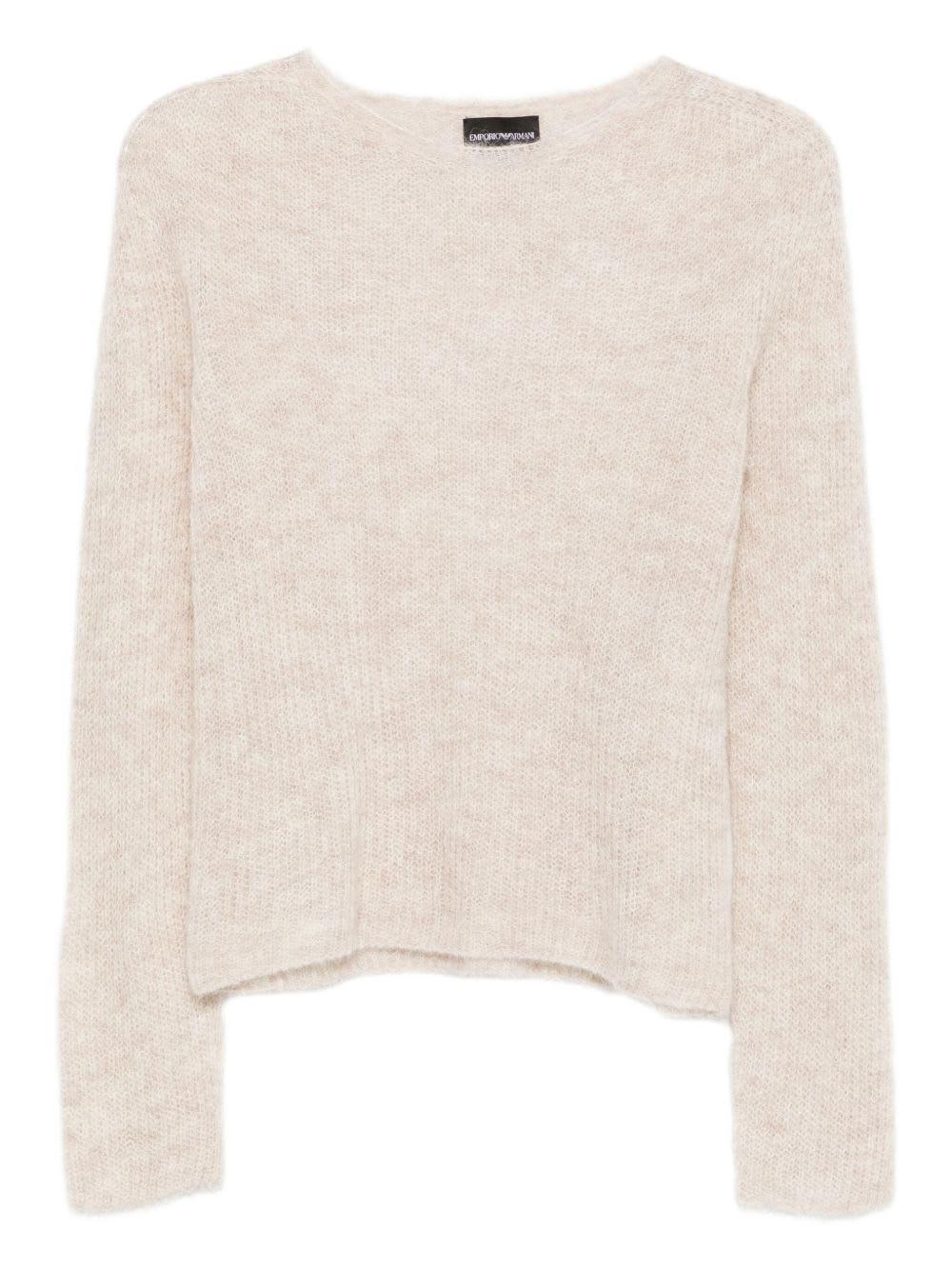 emporio armani wool blend crewneck sweater