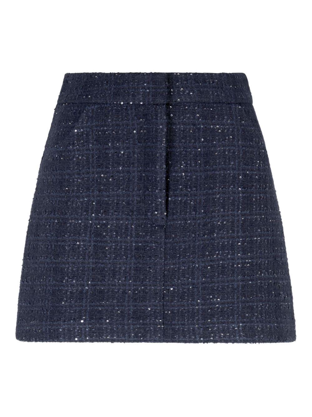 emporio armani wool blend mini skirt