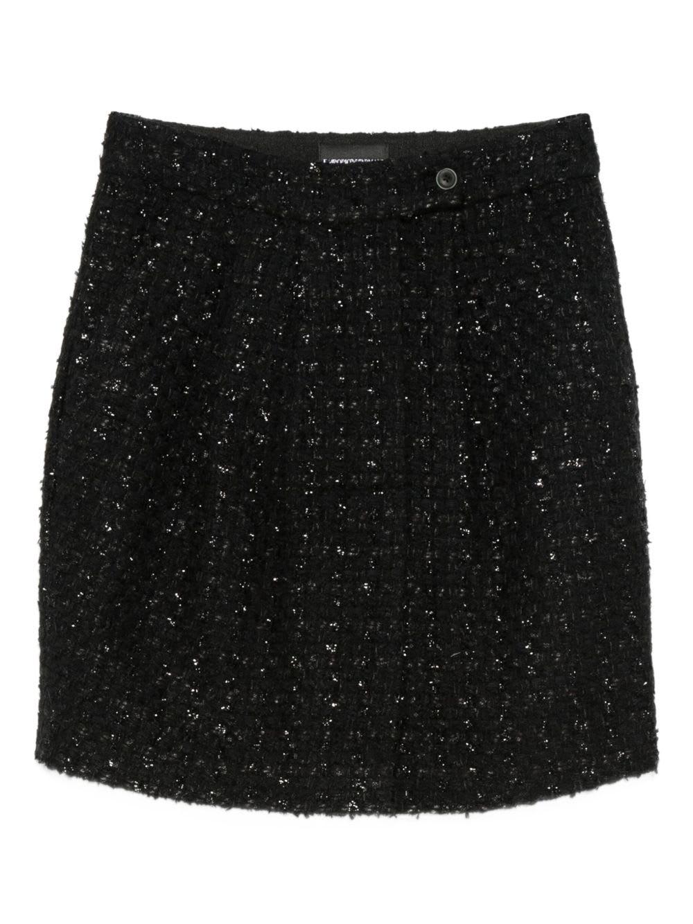 emporio armani wool blend mini skirt
