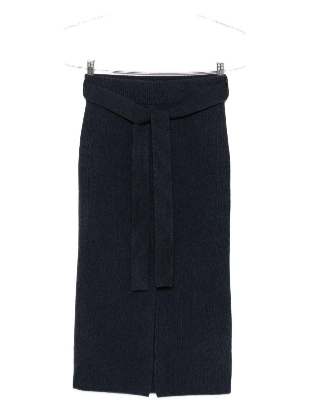 emporio armani wool midi skirt