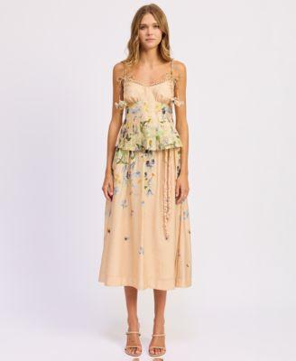 en saison womens sleeveless scoop neck carrera top a line midi skirt