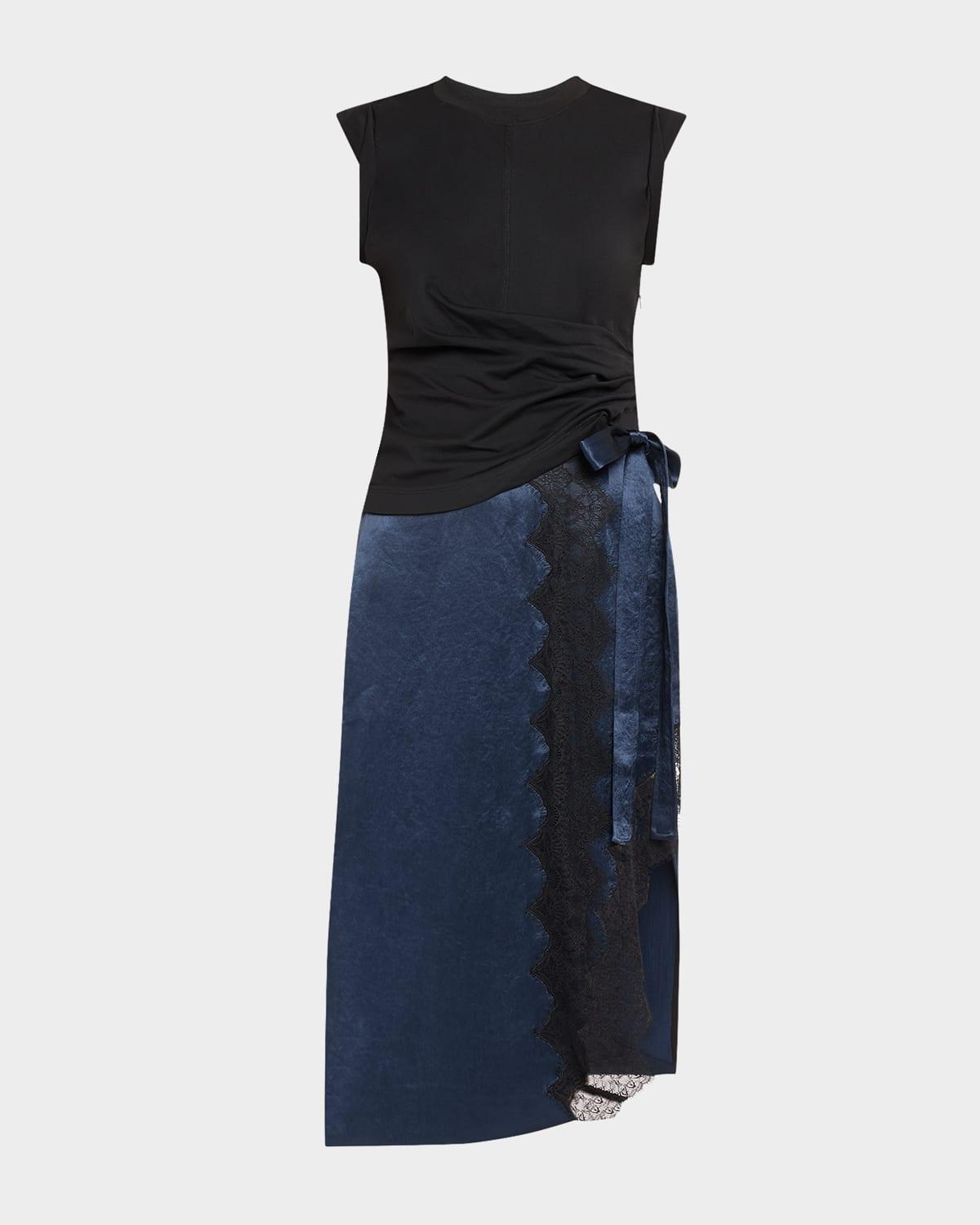 endless loop t-shirt combo dress with lace