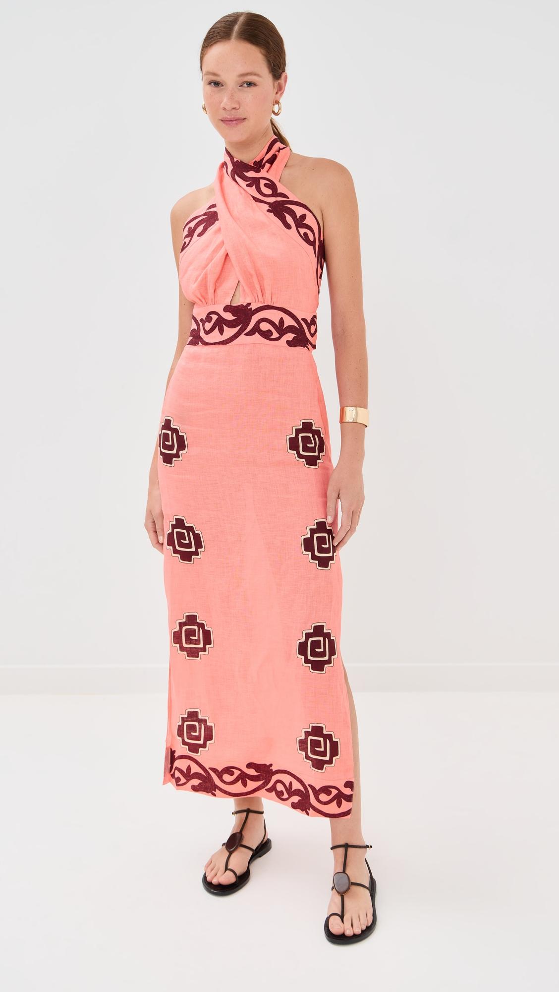 energetic patterns ankle dress