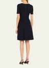 english rose jacquard fit-and-flare dress