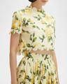 english roses scalloped crop poplin blouse