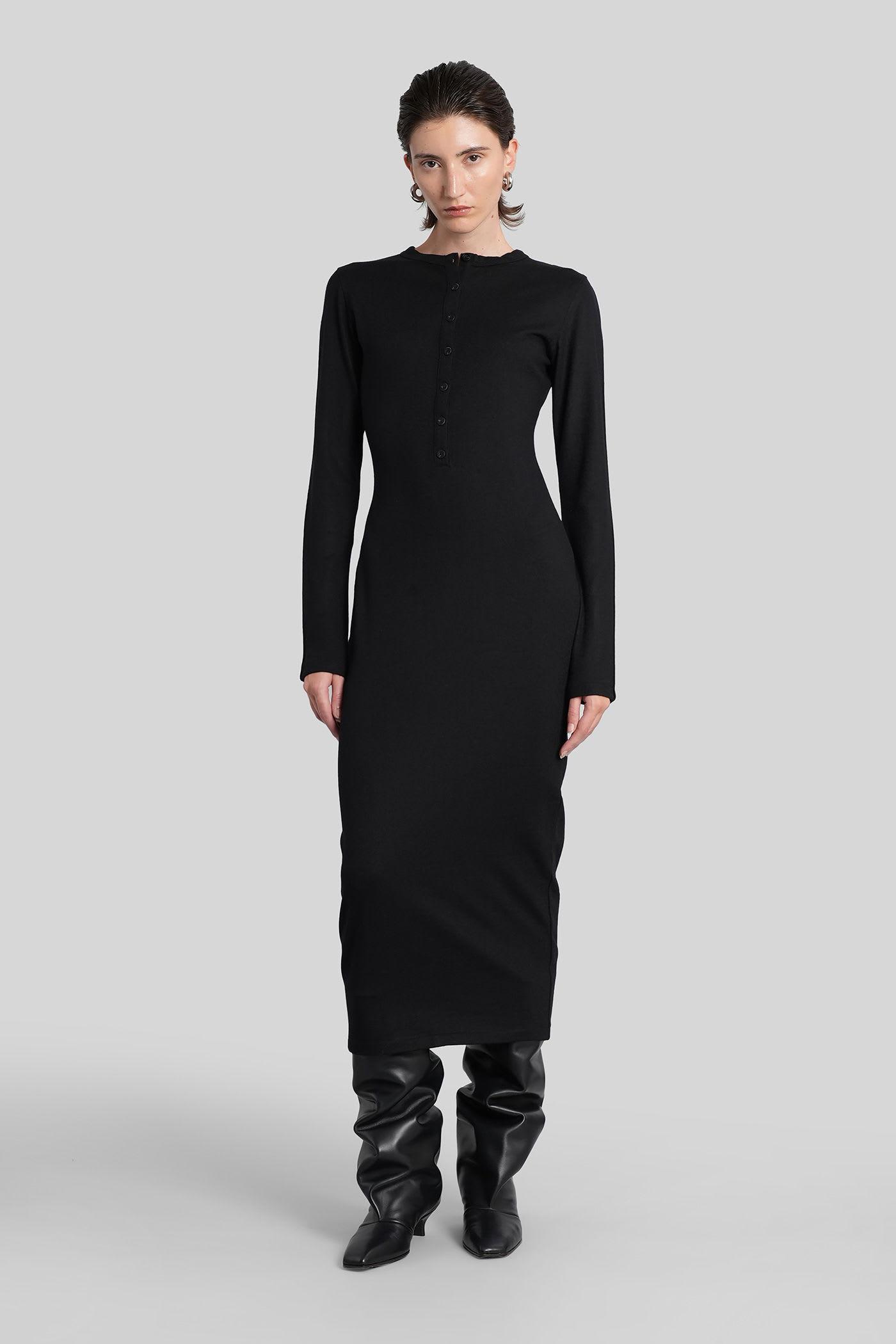 entire studios city wool long dress in black wool