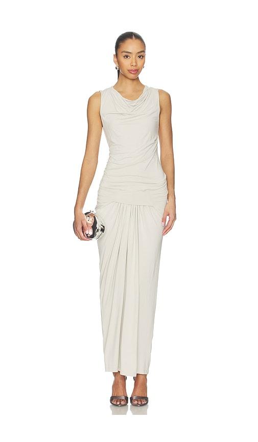 entire studios drape dress in light grey.