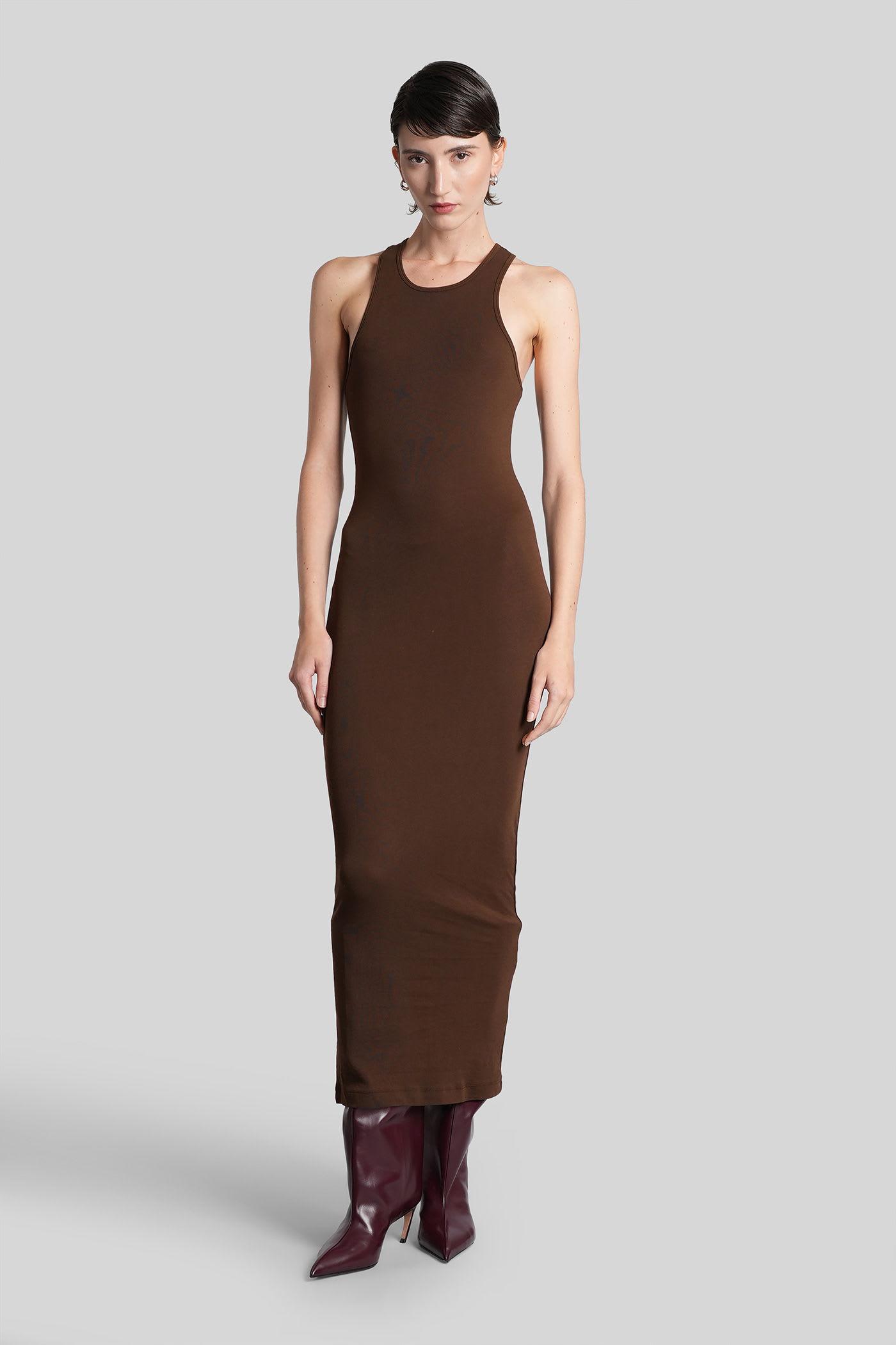 entire studios long dress in brown cotton