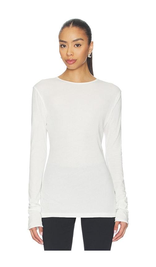 entire studios sheer long sleeve top in white.