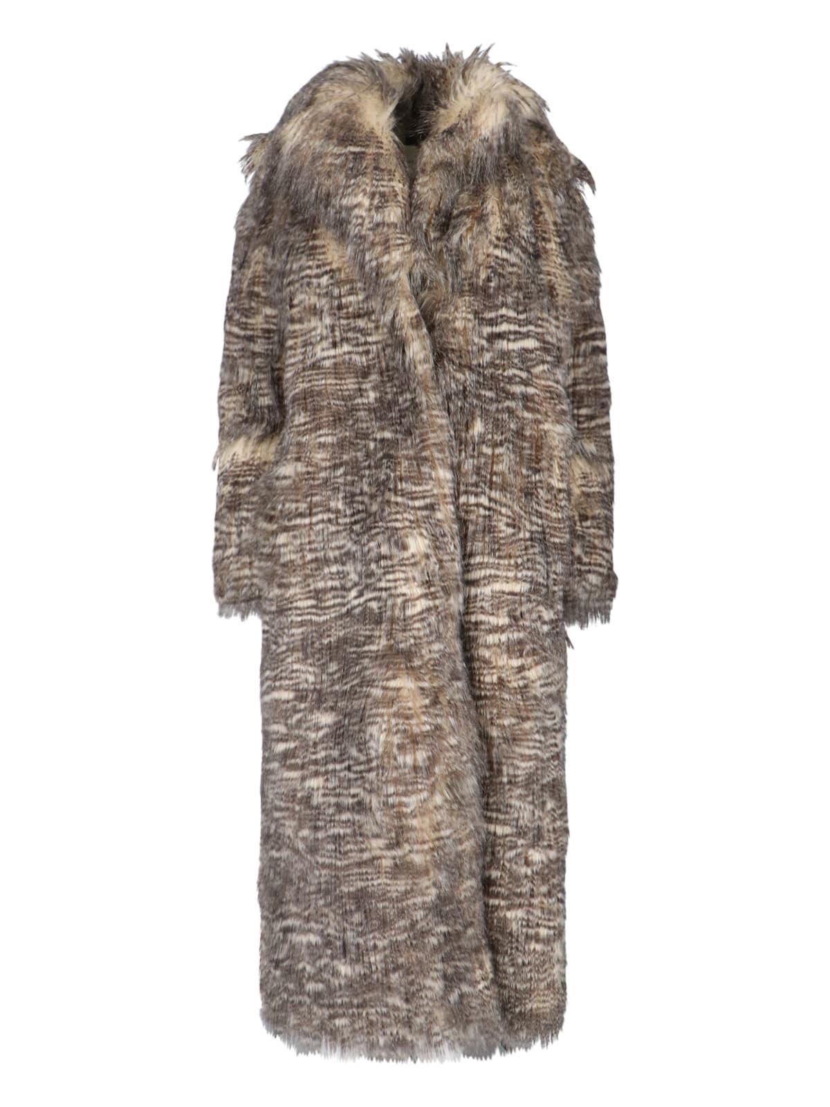 entire studios single-breasted faux fur coat