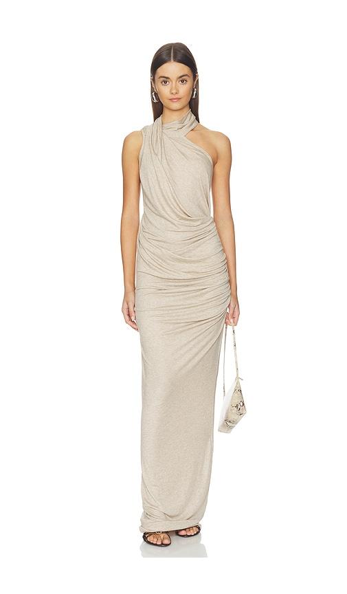 entire studios sleeveless dalters dress in beige.