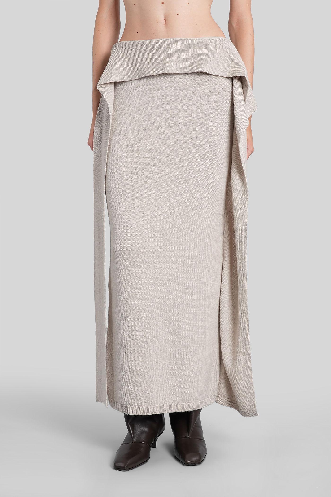 entire studios tier skirt skirt in grey wool