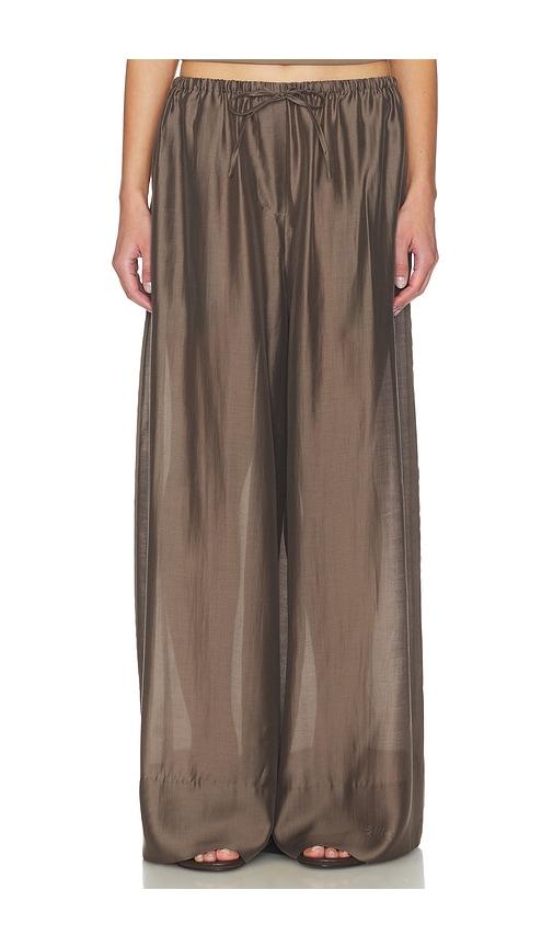 entire studios vento wide leg pant in brown.