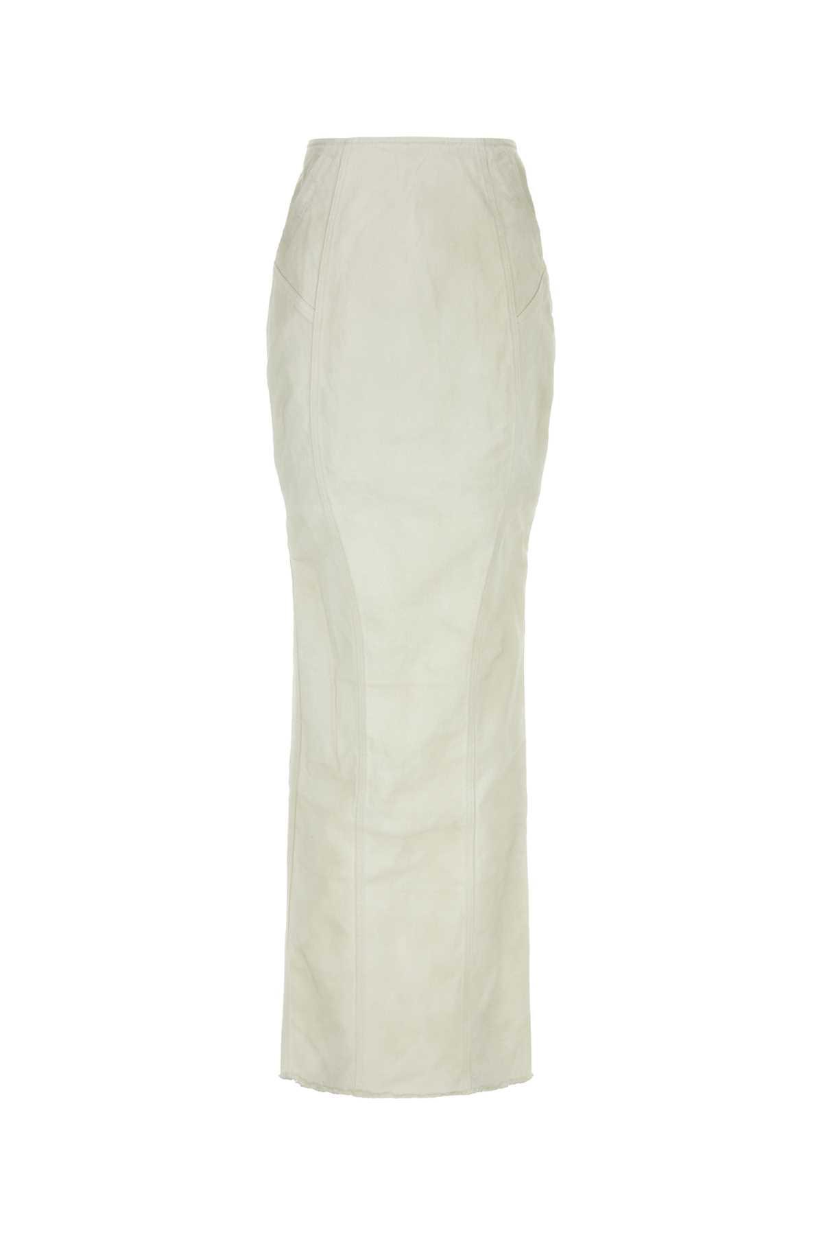 entire studios white stretch denim channel skirt