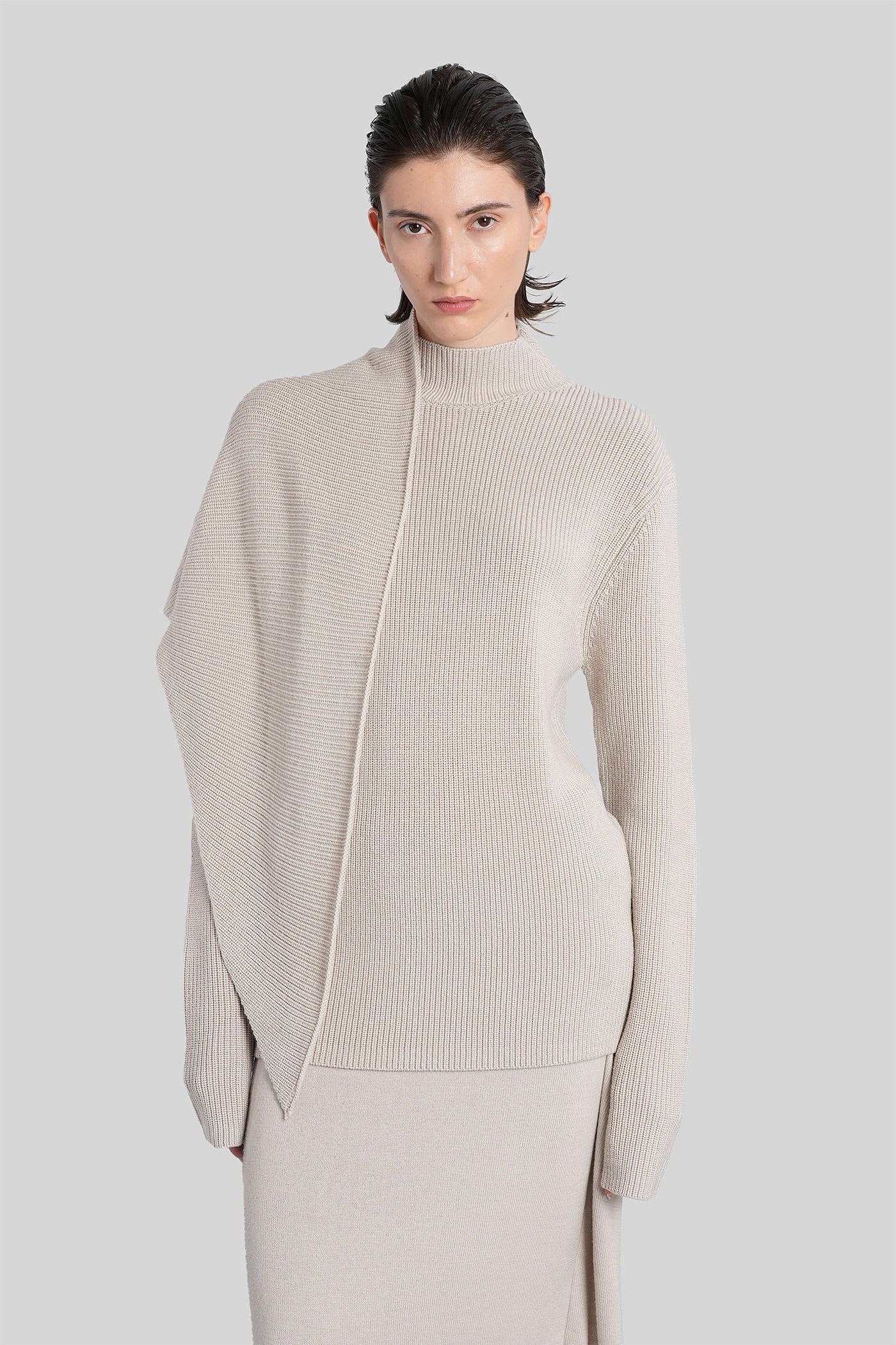 entire studios wrap sweater knitwear in grey wool