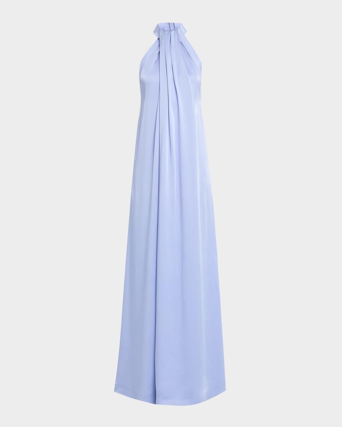 envers draped satin halterneck dress