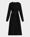 enya lightweight crepe dress with belt