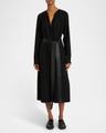 enya lightweight crepe dress with belt