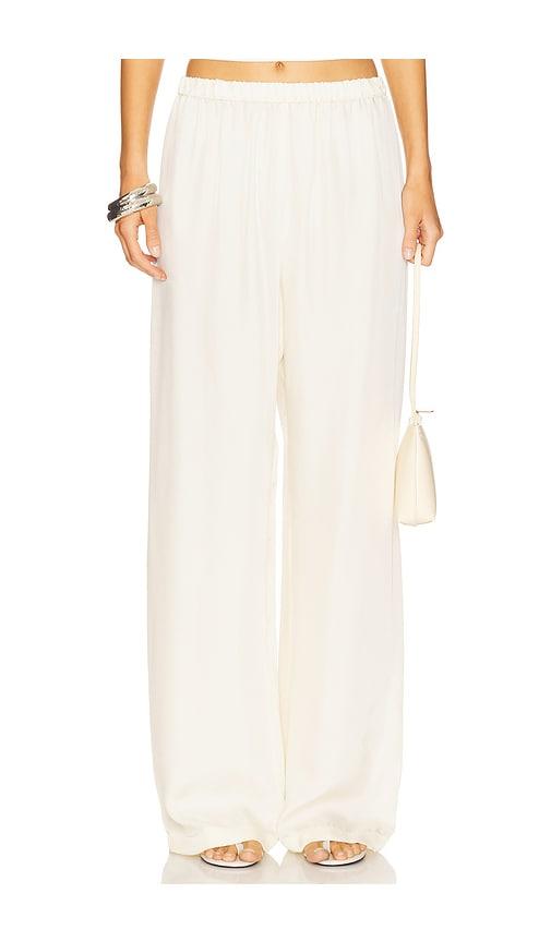 enza costa fluid pant in cream.