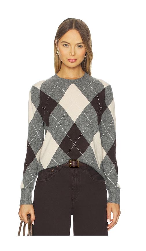 enza costa knit cashmere sweater in grey.