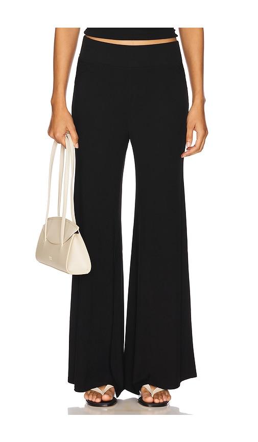 enza costa silk knit bias pant in black.