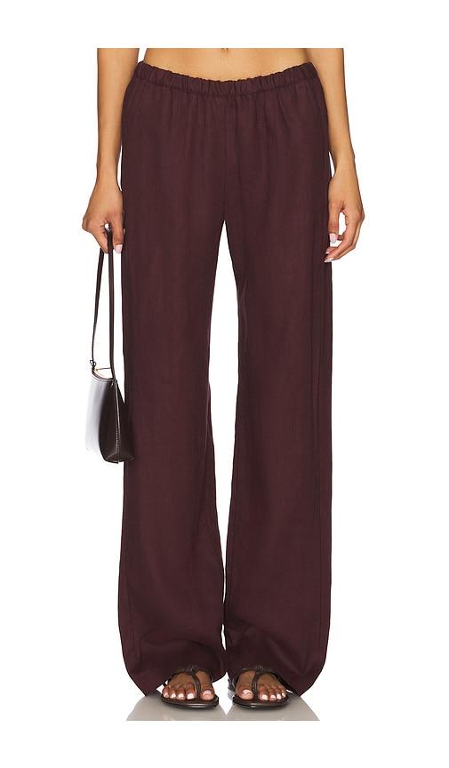enza costa x revolve everywhere pants in wine.