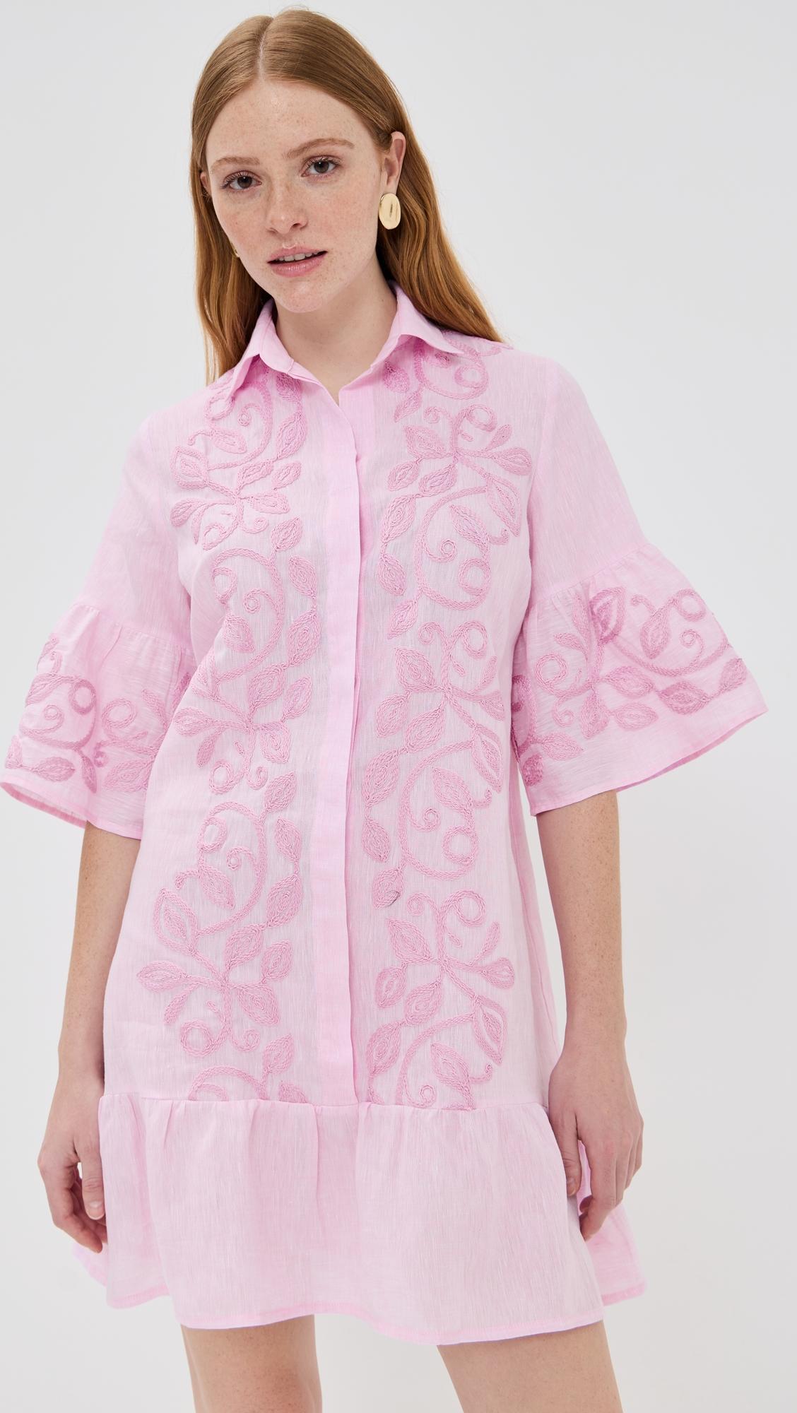 enza embroidered mini dress