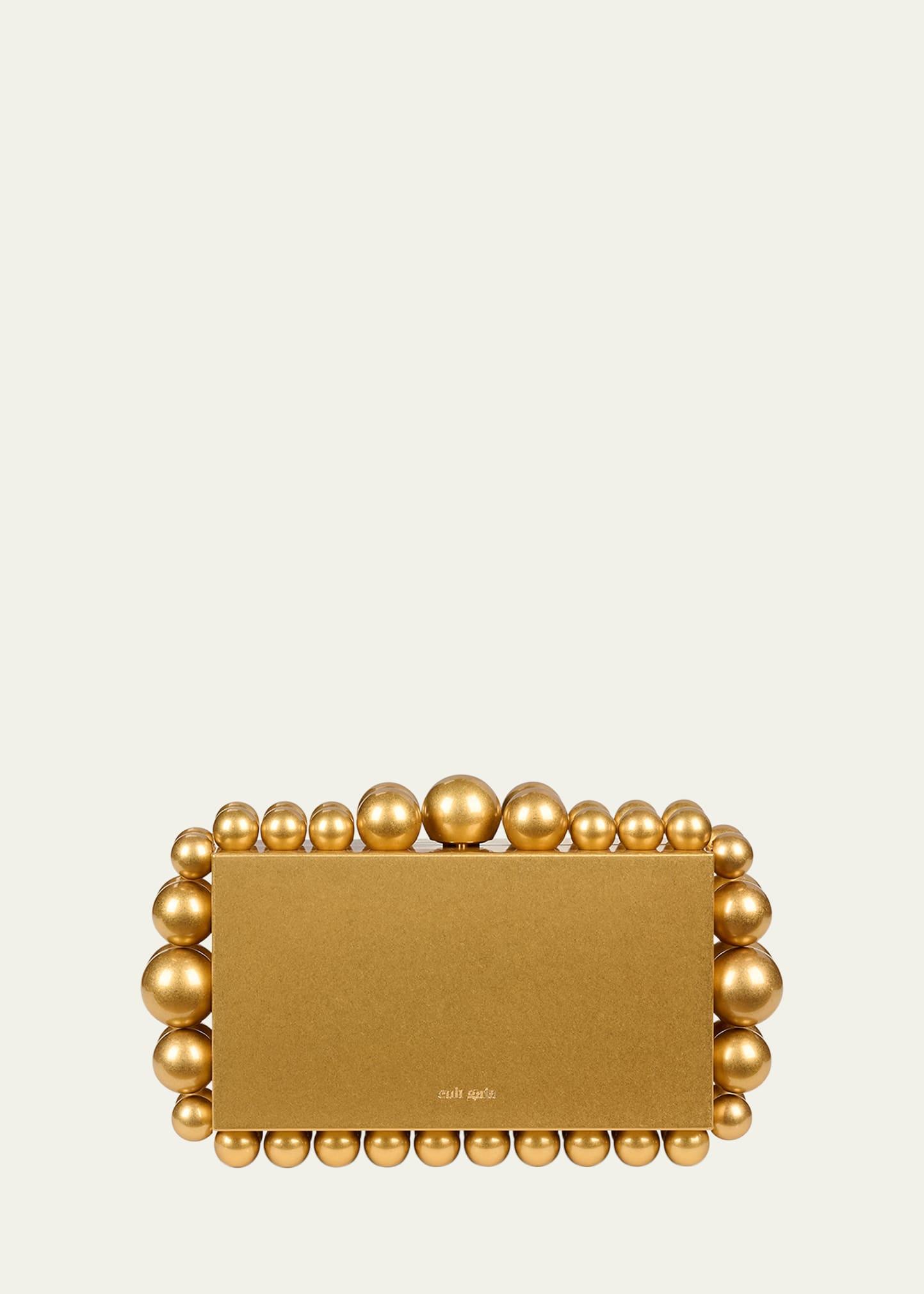 eos metal beaded clutch bag
