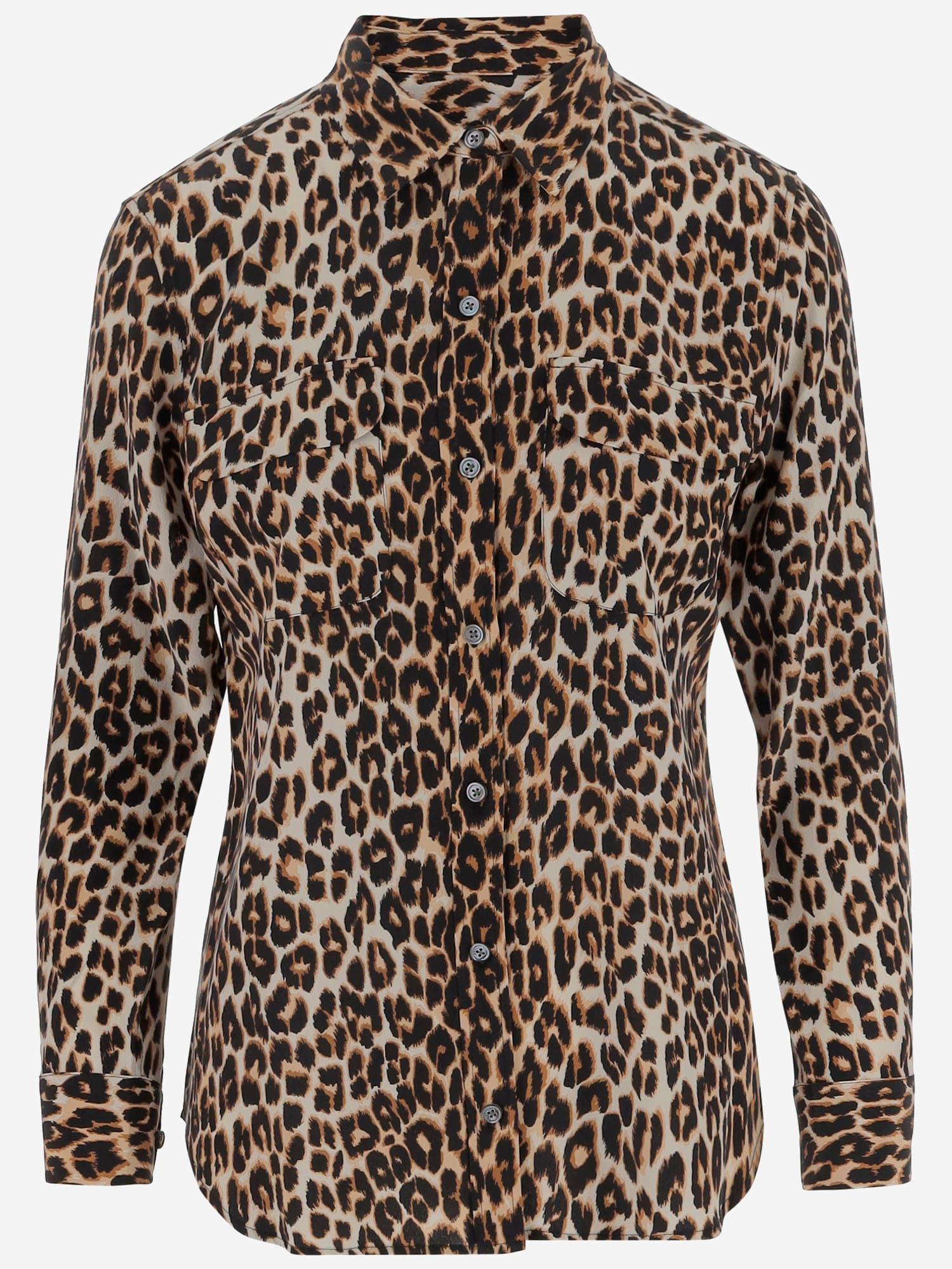 equipment silk shirt with animal print