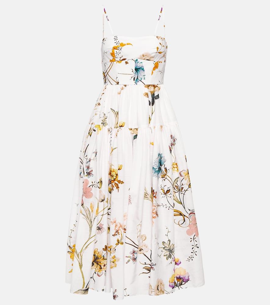 erdem abelia floral cotton and silk voile midi dress
